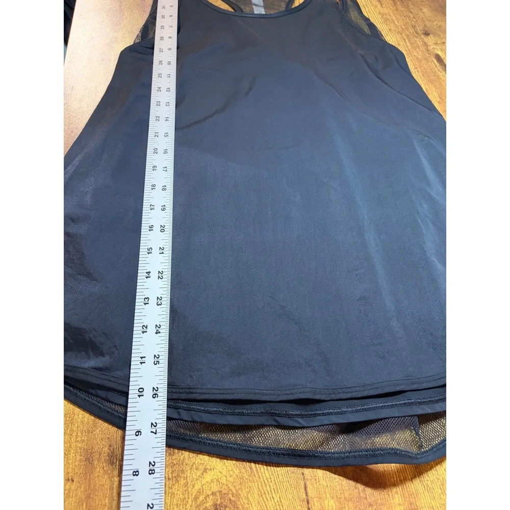 Lululemon x Peloton Black Mesh In Motion Racerback Tank Top Size 12 Tank
